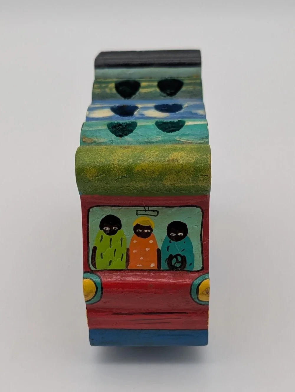 Vintage (2003) Haitian Hand-Painted Tap-Tap Wooden Bus Pen/Pencil Holder